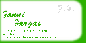 fanni hargas business card